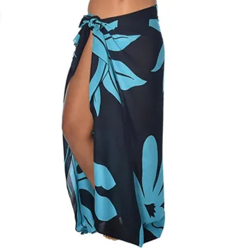 Paplūdimio suknelė Moterims Bohemijos Šifono maudymosi Kostiumėliai, Pareo Skara Paplūdimio Cover Up Wrap Kaftan Sarongas bikini padengti iki playa vestido