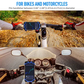 Kūrybos Silikono Motociklo Rankenos Telefono Laikiklis Dviračių Nuoma Atsparus Smūgiams 360 Reguliuojamas Laikiklis Motociklo Priedai