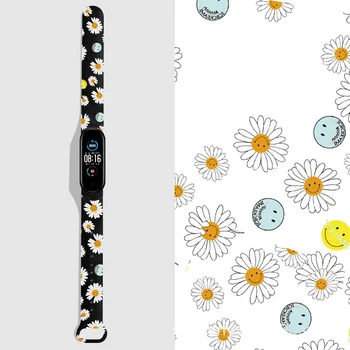 Už Xiaomi Mi juosta 5 4 Silikono Dirželis Riešo Apyrankę mi juosta 4 dirželiai, Minkštas Spausdinimo Spalvinga Watchband Reikmenys mi band 3