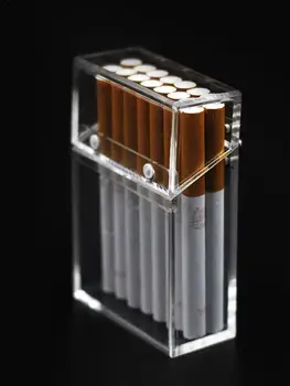 Mados Akrilas Skaidri Cigarečių Atveju, Metalo Aksesuarai, Storas Nešiojamų Lengvesni Paketo Dulkėms Saugojimo Dėžutė