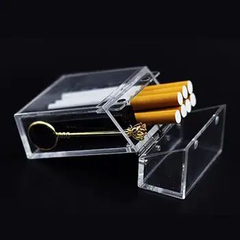 Mados Akrilas Skaidri Cigarečių Atveju, Metalo Aksesuarai, Storas Nešiojamų Lengvesni Paketo Dulkėms Saugojimo Dėžutė
