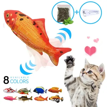 Katė pet žaislas interaktyvi katė žaislas ištraukiama ir plaka elektrinis karšto žuvies katės įkandimas modeliavimas katžolių