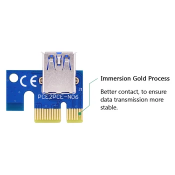 CHIPAL VER006 PCI-E Riser Card PCI Express 1X PCIE į 16X Pratęsimo Kabelis, 100CM 60CM USB 3.0 Kabelį Bitcoin Miner BTC Kasyba