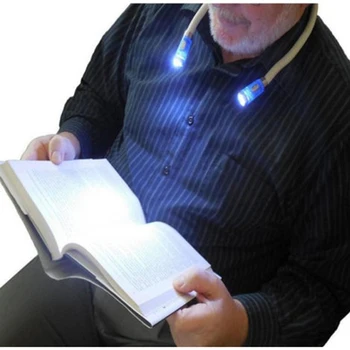 Lanksti Rankų LED Kaklo Šviesos Knyga Lempa Naktį Žibintuvėlis Kempingas Šviesos TN99