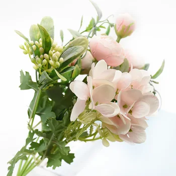 1 krūva 5 šakių Dirbtinių gėlių Puokštė iš rožių, Namų dekoravimo reikmenys Vestuvių 