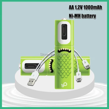 2020 m. AA NAUJAS USB Ni-MH Baterija 1.2 V Su Micro-USB Įkrovimo Kabelis Nuotolinio valdymo Pelės e-Prietaisas