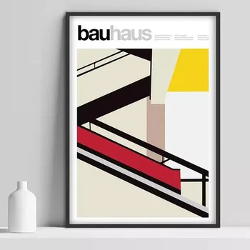Bauhaus Laiptai plakatas 1923 m. Veimaro Bauhaus Paroda spausdinti Herbert 