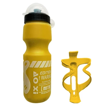 750ML Kalnų Dviratį Dviratį Dviračiu Vandens Gėrimo Butelis+Turėtojas Narve Lauko Sporto Plastikiniai Nešiojami Virdulys Vandens Butelis Drinkware