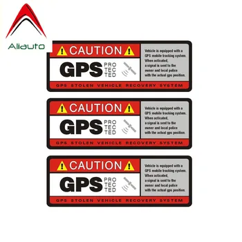 Aliauto 3 X Įspėjimo Automobilių Lipdukas Atsargiai GPS Saugomų Decal Priedai PVC, 