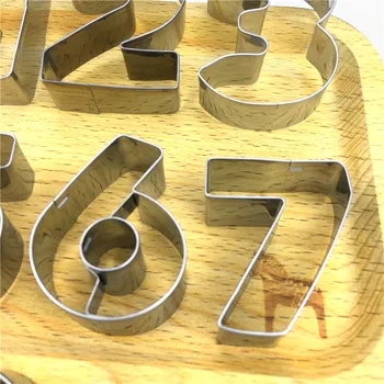 9Pcs/set X-mas 3D Kūrybos Numeris Formos Cookie Cutters Nustatyti Kalėdų Nerūdijančio Plieno Kepimo Formą Minkštas Cutter Kepimo Įrankis