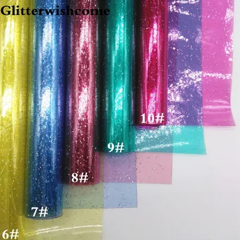 Glitterwishcome 21X29CM A4 Dydžio Sintetinės Odos, Matyti Per Blizgučiai PVC Vinilo už Lankai, GM062A