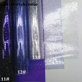 Glitterwishcome 21X29CM A4 Dydžio Sintetinės Odos, Matyti Per Blizgučiai PVC Vinilo už Lankai, GM062A