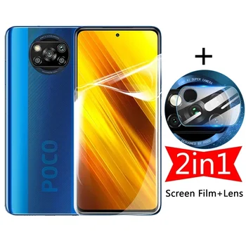 Hidrogelio Filmas + vaizdo Kameros Apsaugos Poco X3 Nfc Screen Protector POCO C3 X3 f2 M2 Pro Xiaomi Pocophone x3 Nėra nfc Stiklo