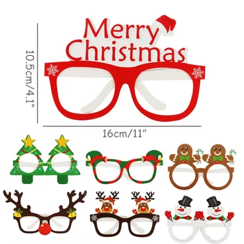 9/12pcs Kalėdų Akinius Santa Claus 2021 naujųjų metų išvakarėse Šalies Popieriaus akinių rėmeliai foto rekvizitai 2020 Kalėdinė Dekoracija Namuose
