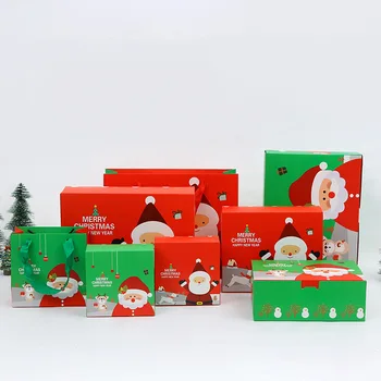 StoBag Kalėdų Santa Claus Žalia/Raudona Rankena, Popierinis Maišelis Kepimo Slapukus, Šokolado, Dovanų Paketą Prekių Pyragas Apdaila Nešiojamų