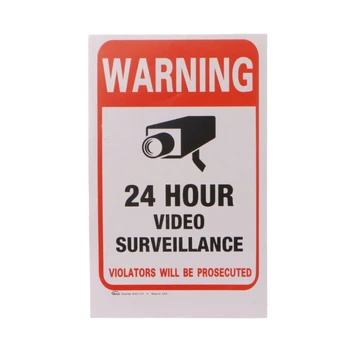 10vnt/daug Vandeniui PVC 24 VALANDAS CCTV Vaizdo Stebėjimo Apsaugos Lipdukas, Įspėjamieji Ženklai