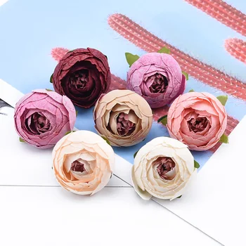 10 vienetų Šilko arbatos rožės netikrą galvos vestuvių dekoratyvinės gėlės sienos kalėdų dekoracijas namų saldainių dėžutė dirbtinės gėlės