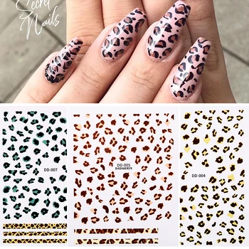 3D Nagų Lipdukų Popieriaus Leopard Lipni Gyvūnų Dizaino Moterų Slankiklį Lipdukai, Papuošalai Nagų Dailė Pagalbinė Manicur Patarimai