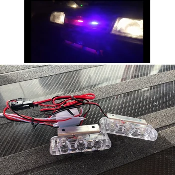 1/2vnt 3 LED Strobe Šviesos 6W Stroboskopai automobilių Policijos Mirksi Fso 