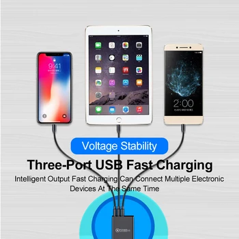 5V 3.1 Skaitmeninis Displėjus, USB Kroviklis Universalus iPhone Greitai Įkrauti 3.0 3 Port USB Greito Įkrovimo Samsung 