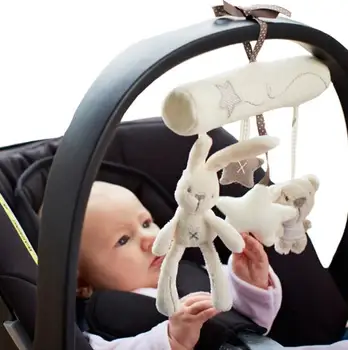 2020 Naujas Kabinti Lova Triušis kūdikis, Ranka Bell Saugos Sėdynės Pliušinis Žaislas Daugiafunkcinis Pliušinis Žaislas Vežimėlis Mobiliojo Dovanos
