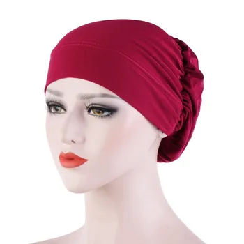 2020 16 Naujų Spalvų Kieto Bžūp Pavasario Elegantiškas Ruožas Šalikas Skrybėlę Chemo Bžūp Musulmonų Turbaną Hijab Lankelis Mada, Plaukų Aksesuarai