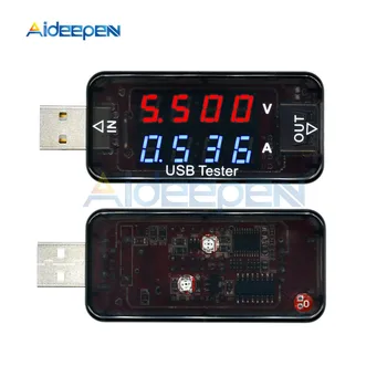 LCD Digital Voltmeter Ammeter Testeris USB Detektorius Įkroviklio Talpa Testeris, Matuoklis Voltmeter Ammeter Galia Banko Plug 3Bit 4Bit 3.3 V