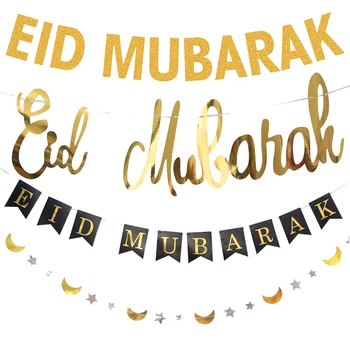EID MUBARAKAS Reklama Blizgučiai EID Star Mėnulis Laiškas Knyga Starta Girliandą Islamo Musulmonų Mubarakas Ramadanas Apdailos Šalies Prekių
