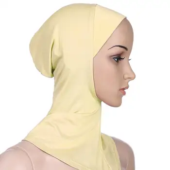 1 Vnt Moterų Hijab Kaulų Variklio Dangčio Bžūp Islamo Minkštas Šalikas Musulmonų Visiškai Padengti Vidinį Underscarf Kaklo, Galvos Dangtis Skrybėlę Islamo Galvos Dėvėti