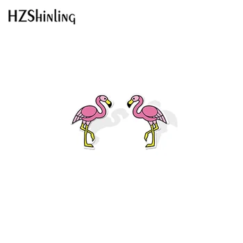 2019 Naujas Vasaros Ananasų Akrilo Auskarai Flamingo Arbūzas Vaisių Sulčių Stud Auskarai Epoksidinės Dervos Auskarai