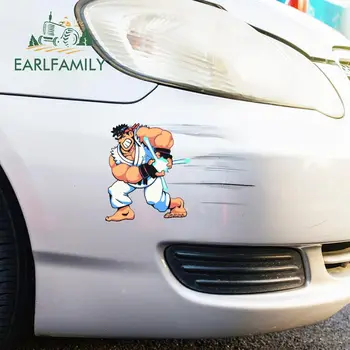 EARLFAMILY 13cm x 12.7 cm Arcade Kovotojas Ryu Vandeniui Automobilių Lipdukas Sąkandis Nulio Decal Šaldytuvas Animacinių filmų Automobilio Stiliaus