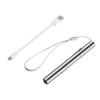 ICOCO Medicinos Patogus Nešiojamas Pen Šviesos USB Įkrovimo Mini Energijos taupymo Žibintuvėlis LED Žibintuvėlis su Nerūdijančio Plieno Apkaba