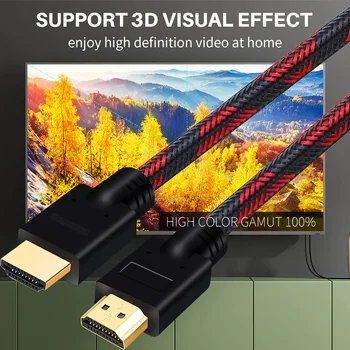 Lungfish HDMI Kabelis, 2.0 4K 1080P 3D Auksą, Padengtą Didelės Spartos 1m 2m 3m 5m 10m, 15m 20m 25m PS3, HDTV TV Mi Lauke Projektorius, Nešiojamas kompiuteris