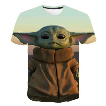 Yoda 3D Galaxy vaikų spausdinti asmenybės berniukų ir mergaičių mados animacinių filmų T-shirt vaikų super gražus T-shirt vaikų drabužiai