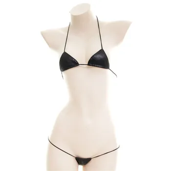 Micro bikini 2019 Seksualus Lakinės odos trikampis, Kvadratas String girl Thong Paplūdimys maudymosi kostiumėliai moterims, maudymosi kostiumėlį biquini bikini monokini
