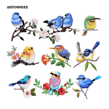 AHYONNIEX 1PC siuvinėti įvairių paukščių pleistras gyvūnų lopai tipo Lipdukai Geležies mados mielas drabužių Literatūros papuošalai