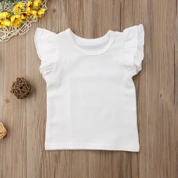 CANIS Baby Girl 2021 M. Vasarą Pynimas T-Shirt Vaikas, Vaikų trumpomis Rankovėmis Drabužius T-marškinėliai Baby Girl Vaikų T Shirts 0-4T
