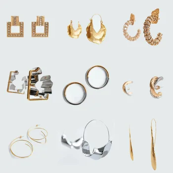Miwens 2020 Naujausias ZA Perlas Rhinstone Metalo Ratas Auskarai Moterims Aikštės Maxi Tabaluoti Auskarai Ponios Tekstūra Banguoti Ausies Jewelr