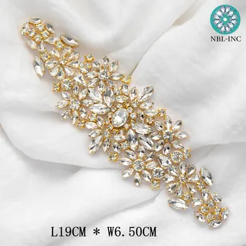 (1PC) Strazdų nuotakos diržo deimantų, aukso vestuvių suknelė, diržas kristalų vestuvių varčios vestuvių suknelė aksesuarai WDD0633