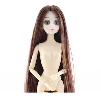 Nauja 30cm 20 Kilnojamojo Sujungta Lėlės, Žaislai Mielas 3D dideles Mėlynas Akis Moterų Naked Nude Lėlės Galvos, Kūno, Plaukų Mados Lėlės Žaislų Mergaitėms