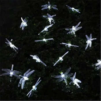 Kalėdų Saulės Šviesos 20/30/50 LED Saulės Dragonfly Pasakų String Žibintai, Saulės/Baterija Led Šviesos Girlianda Sodo Dekoro