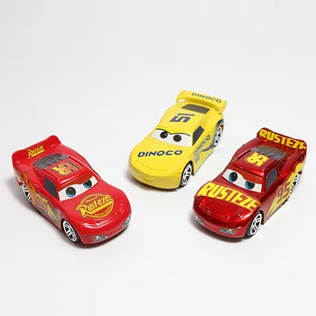 4pcs/set 7CM Disney Pixar Cars 3 Žaislai Žaibas McQueen Jackson Audra Dinoco Mack Dėdė Sunkvežimių 1:55 Diecast ABS Automobilio Modelį Berniukai