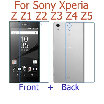 (priekinė+galinė dalis) HD aišku, blizgus & Matinė plėvelė Sony xperia Z L36H Z1 L39H Z2 Z3 Z4 Z5 Premium Ultra plus screen protector filmas