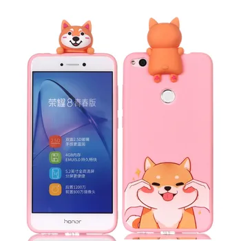 3D Minkšti Silikoniniai TPU Padengti Huawei Honor 8 Lite Atveju Mielas Panda Katė, Šuo Vienaragis Telefoną Atveju Huawei P8 P9 Lite 2017 Dangtis