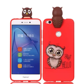 3D Minkšti Silikoniniai TPU Padengti Huawei Honor 8 Lite Atveju Mielas Panda Katė, Šuo Vienaragis Telefoną Atveju Huawei P8 P9 Lite 2017 Dangtis