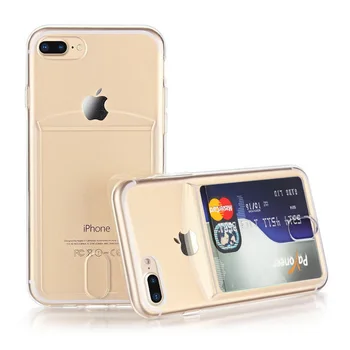 Skaidrus, Minkštas Silikoninis Telefono dėklas Skirtas iPhone 11 Pro 7 8 Plus X XR XS Max 10 12 Mini Atveju Kortelės Lizdas Galinio Dangtelio Atveju Fundas