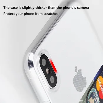 Skaidrus, Minkštas Silikoninis Telefono dėklas Skirtas iPhone 11 Pro 7 8 Plus X XR XS Max 10 12 Mini Atveju Kortelės Lizdas Galinio Dangtelio Atveju Fundas