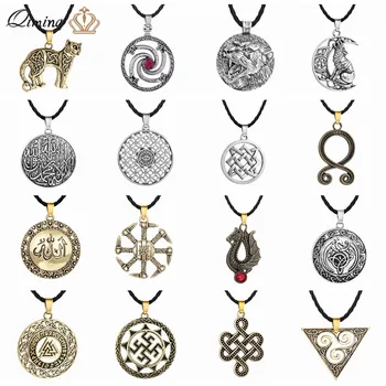 Viking Amuletas Moterys Vyrai Karoliai Vilkas Dragon Arabų Simbolis Slavų Papuošalų Blogio Akių Šviesą Punk Pakabukas Karoliai Rusijos Dovanų