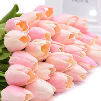 5vnt Dirbtinis Tulip Gėlių Nekilnojamojo Touch PU Latekso Tulpės, Nuotakos Puokštės, Vestuvių Santuokos Kambario Dekoracija Sode Supplie