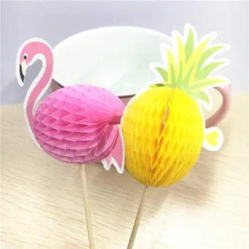 10vnt 3D Ananasų Flamingo Vaisių dantų krapštuką Tortas Vestuvių Dekoravimas Flamingas Žalia Dekoracijos Helovinas Apdailos. Q